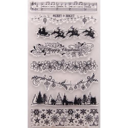 Christmas Tree DIY Silicone Clear Stamp Cling Seal Scrapbook Embossing Album Decor Festival Supplies