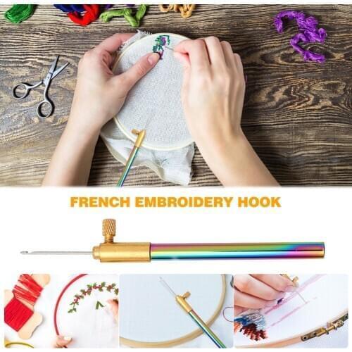 Crochet Knitting Embroidery Pen Handmade Stainless Steel Punch Needle Embroidery Punch Needle Sets DIY Cross Stitch Sewing Tools
