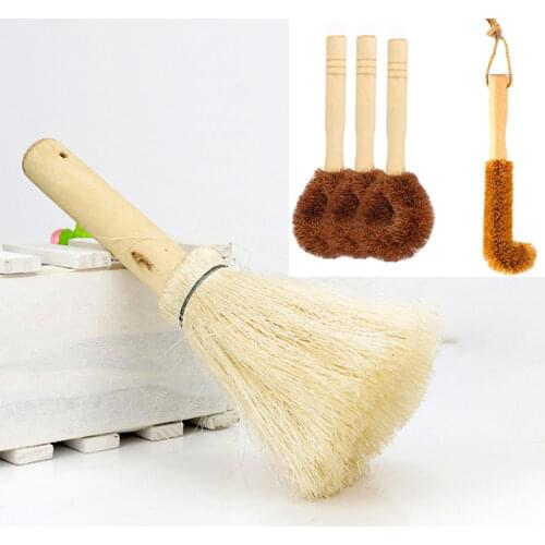 Non-stick oil pan cleaning brush Kitchen natural Brown coconut pot brush cleaning brush Kitchen helper dish brush cleaning