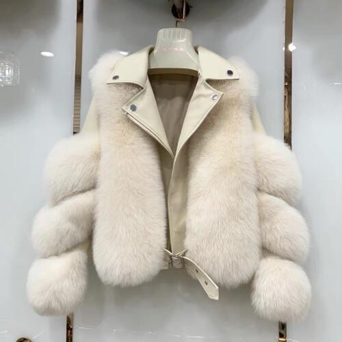 Real fox fur coat women winter 2020 new fashion genuine sheepskin leather style female jacket