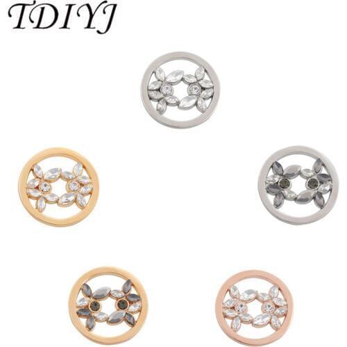 TDIYJ Fashion 33mm Isabella Coin Disc with Sparkling Crystals for 35mm Frame Pendants 1pcs/lot