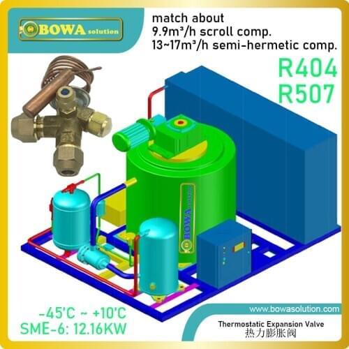 3.5HP R404a/R507 thermotatic expansion valves are designed for a wide range of refrigerant equipments or machine applications