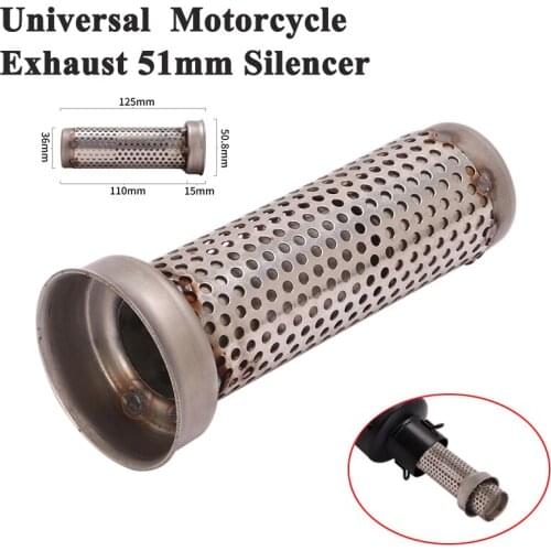 Universal 51mm Inlet Motorcycle Yoshimura Exhaust Escape Silencer Racing Muffler DB Killer Delete Noise Sound Eliminate noise