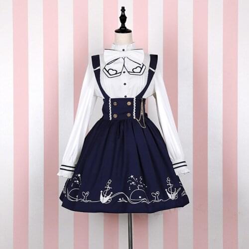 Spring and Summer Cosplay Costume Women 's Lolita Dress Strap Skirt Jsk Student Dress