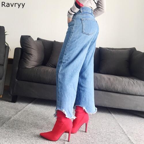 Springy Woman Ankle Boots Red Stretch Fabric Short Boot Concise Style Thin Heel Hot Fashion Autumn Winter Female Dress Shoes