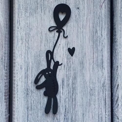 ArtScrap Bunny on the Balloon Metal Cutting Dies Stencils For DIY Scrapbooking Card Decorative Craft Embossing Die Cuts Bee