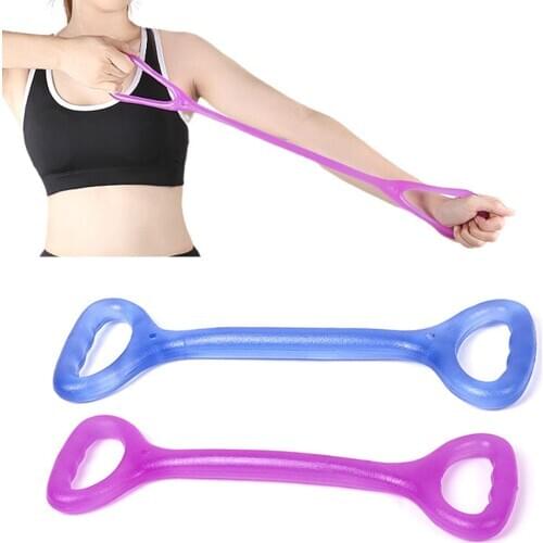 Yoga Pilates Belt 8 Shape Resistance Band Elastic Tension Rope Chest Expander Hair Rope Sports Yoga Headband Silicone Headband