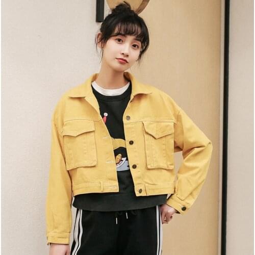 Womens Jacket Denim Short Coats Korean Casual Tooling Slim Loose Wild Jackets Short Coats Tide Tops Jean Jacket Women YQ078