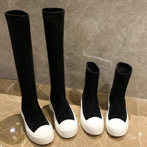 Women Elastic Socks boots 2021 New Autumn and Winter Thick-Soled Stovepipe Boots Long Boots Sports and Leisure Slim Boots