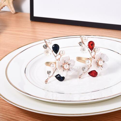 10pc Fashion new wedding flower napkin ring creative European-style napkin buckle ring table decoration jewelry