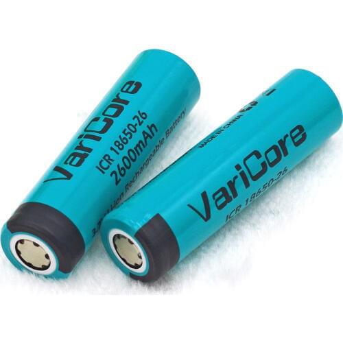 2PCS/lot 100% Original VariCore 18650 2600mAh Li-ion Rechargeable Battery 3.7V ICR18650-26 + Free shopping