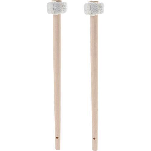 2 Pieces Small Wood Cymbal Gong Mallets Playing Beaters Hammers 25cm