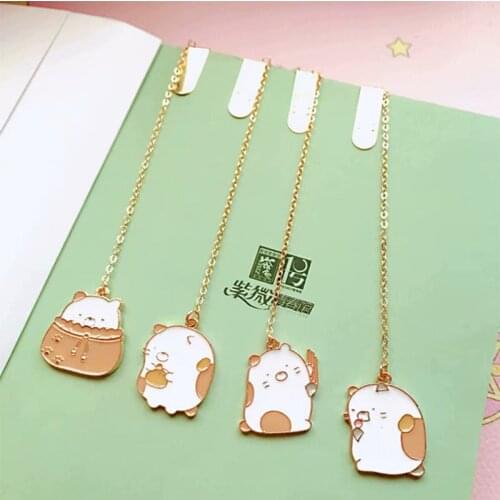 36 pcs/lot Metal Sumikko Gurashi Pendant Bookmark Cartoon Book marks for book School Office Supplies Stationery gift