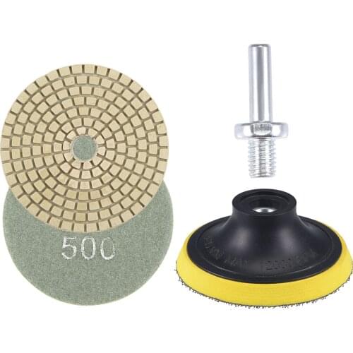 Uxcell 3" 500 Grit Diamond Wet Polishing Pad M10 Backer Pad for Stone Concrete 4 Pcs