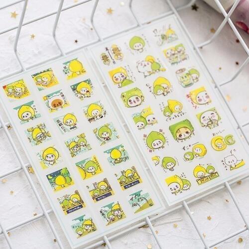 6PCS New Cute Lemon Man Children Stationery Stickers For DIY Albums Scrapbooking Diary Decoration Cartoon Depicting