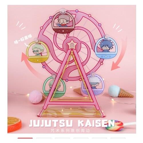 Anime Jujutsu Kaisen Itadori Yuji Gojo Satoru Inumaki Toge Rotatable Cosplay Ferris Wheel Desktop Decor Stand Model Plate Toy