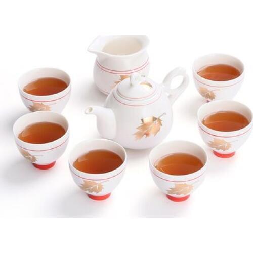 Free Shipping Tea sets Kung Fu teapot cups gift boxed Japanese simple family fair cup white porcelain Living room decoration