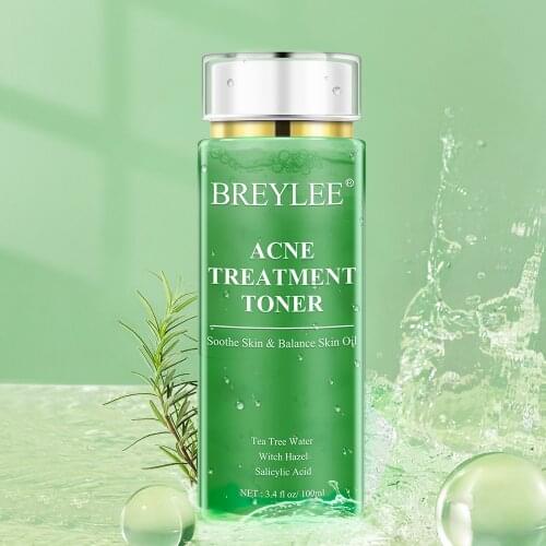 BREYLEE Acne Treatment Toner Pimple Remove Facial Serum Oil Control Moisturizing Whitening Gentle Soothing Dry Skin Care 100ml