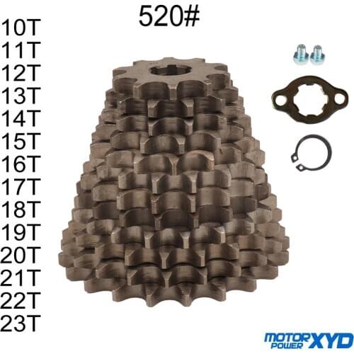 520# Chain 20mm 10T 11T 12T 13T 14T 15T 16T 17T 18T 19T 20T 21T 22T 23T Front Engine Sprocket For ATV Quad Dirt Bike Motorcycle