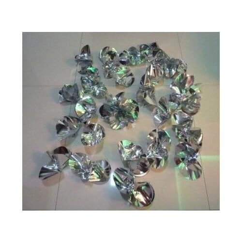 Bare Hand Spring Flower,paper flower appearing from empty hand (1set=25pcs flowers,silver color),finger twist flower