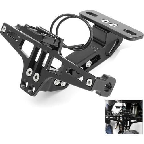Cnc Frame Motorcycle License Number Plate Holder Bracket With Led Light Adjustable For Yamaha Bws R25 R3 Mt03 Msx