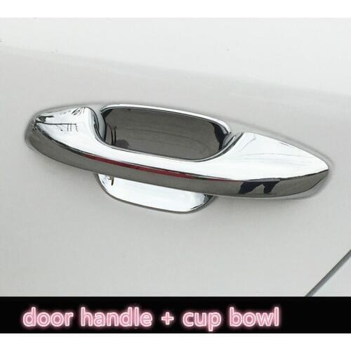 For Kia k2 2017 -2020 Chrome Carbon Fiber Door Handle Cover Trim Cup Bowl Sticker Overlays Styling Accessories