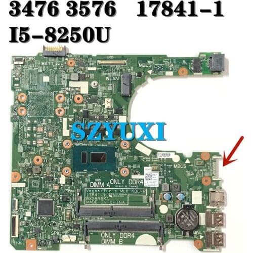 I5-8250U For Dell inspiron 3476 3576 laptop motherboard 17841-1 WX2RR CN-0CWVV3 CWVV3 mainboard 100%tested