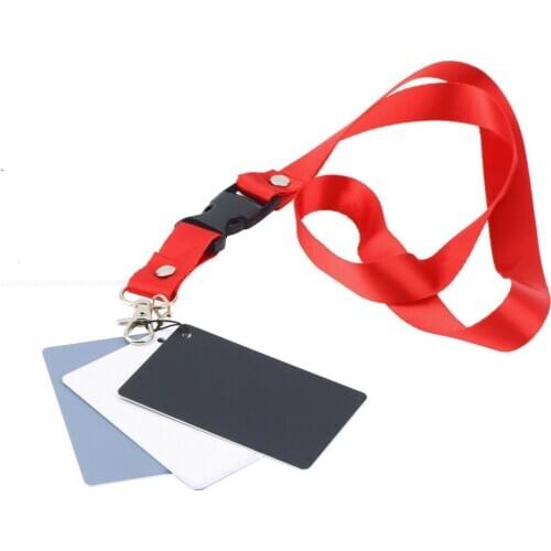 3 in 1 White Balance Cards 18% Gray Card for Digital and Film Photography White Black Grey Blance 3 Card Set with Neck Strap Hot