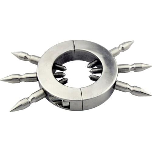 Stainless Steel Spikes Screw Locking Penis Ring,Scrotum Testicle Lock,Ball Stretcher,Cock Ring,Adult Game,Sex Toy A197