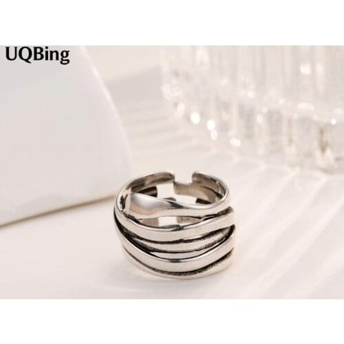 Fashion Real 925 Sterling Silver Multi Layer Winding Vintage Ring For Women Girlfriend Gifts
