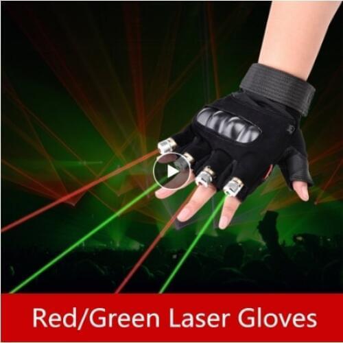 Red Green Laser Gloves Dancing Stage gloves laser Palm Light For DJ Club/Party/Bars Stage performance Personal props