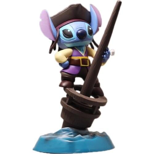 Cute Stitch Pen Holder Lilo & Stitch Anime Figures Cosplay Pirates of The Caribbean Action Figure Collection Model Doll Kid Toys