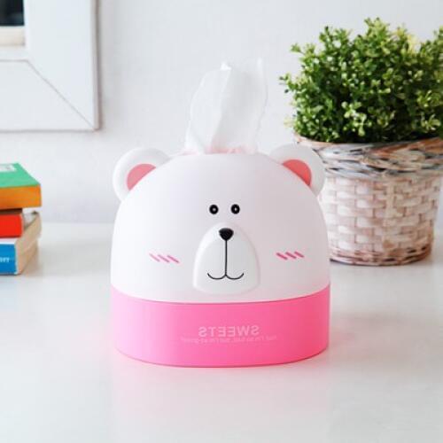 Multicolor cute teddy bear tissue box desktop tissue box cartoon tissue box 15.5*13.7*14cm free shipping