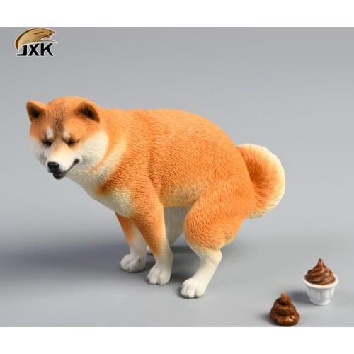 JXK 053/054 Dog 1/6 Scale Simulation Animal Shiba Inu Dog Model Kids Toys Gift Model F 12" Action Figure Scene Car Decoration