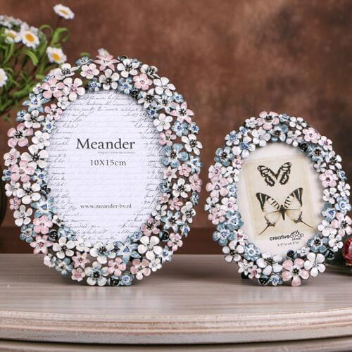 Fashion Alloy photo frame High-end Metal garland Photo Framework European wedding gift Picture frame photo Home Decor Ornament