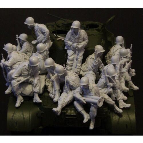 1:35 Resin Figure Model Kit Unassambled Unpainted//1059(15 figures NO TANK)
