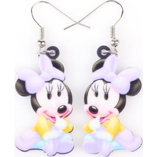 Newei Long Drop Brand Cute Pink Mouse Earrings Acrylic Cartoon New 2017 Vintage Animal Jewelry Elegant Girls Women Accessories