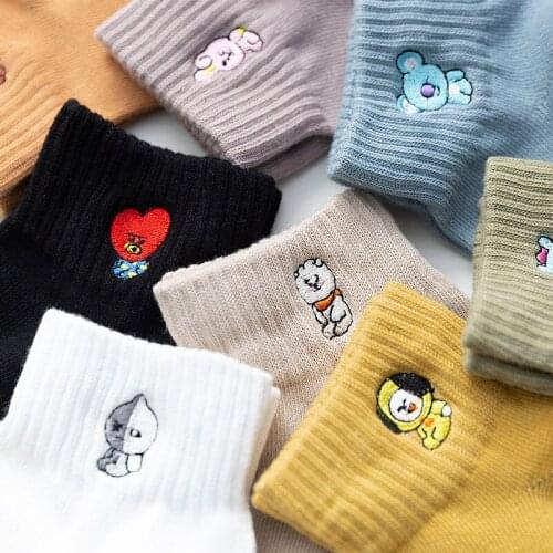 New Fashion Women Short Socks Slippers Cotton Cartoon Socks Harajuku Korean Style Spring Winter Socks Cute For Girls Female