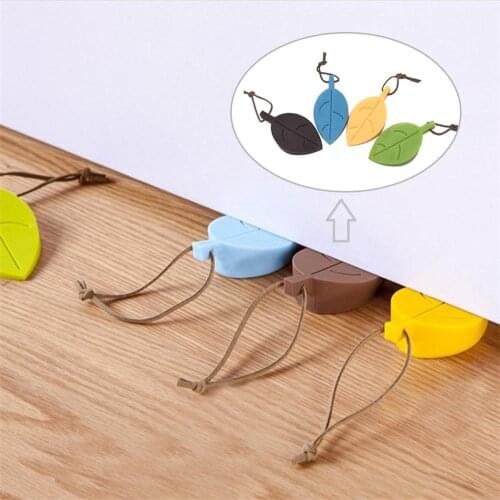 Leaves Silicone Rubber Door Stop Stoppers Door Block Children Anti-Folder Hand Security Door Card Hanging Door Stop Dropshipping