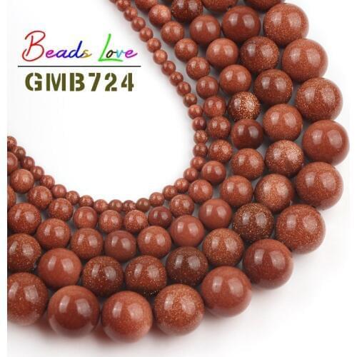 Wholesale Gold Sandstone Natural Stone Beads Golden Sand Round Loose Beads For Jewelry Making Diy Bracelets 4/6/8/10/12mm 15