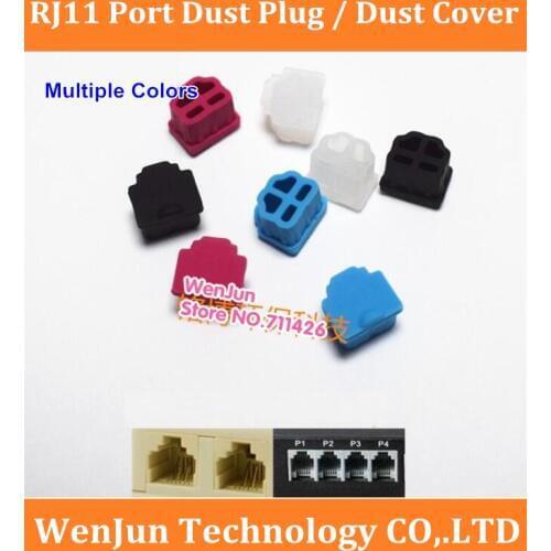 Multiple Colors RJ11 Anti-Dust Stopper/Plug Soft Silica gel RJ11 dust plug for laptop/computer/Router Free Shipping