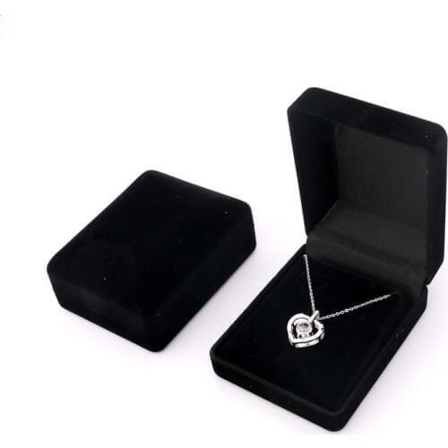 High Quality Jewelry Box Wholesale 24pcs/lot 6*7.5*3cm Black Velvet Necklace Earrings Packaging Carring Case Display Boxes