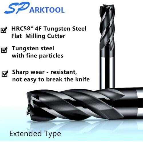 HRC58 Carbide end mill Alloy Coating Tungsten Steel Cutting Tool 1 2 4 5 6 8 10 mm 4Flutes Milling Cutter CNC maching End mill