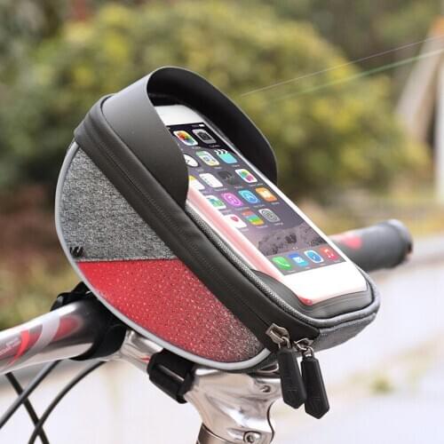 Bicycle Bag Touch Screen Mobile Phone Bag 6 Inches Cycling Backpack Water Proof Mountain Bike Front Beam Handlebar Bag