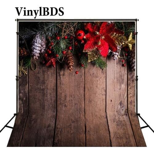 VinylBDS Photo Background Christmas Photography Backdrops Wooden Plank Backdrop Decoracion Navidad Vintage Background for Studio