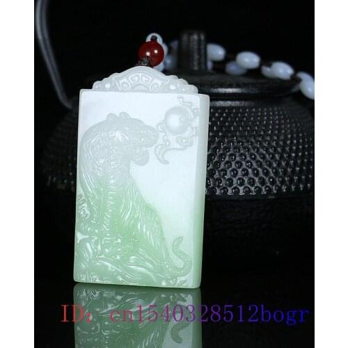 Green Jade Tiger Pendant Jewelry Women Jadeite Amulet Natural Charm Chinese Men Gifts Carved Necklace Fashion