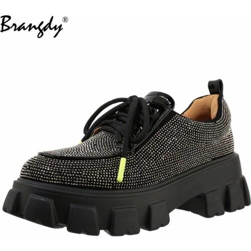 Brangdy Winter Boots Woman 2021 Chunky Heels Gothic Shoes Women New Rock Platform Boots Mixed Colors Lace Up Ankle Boots