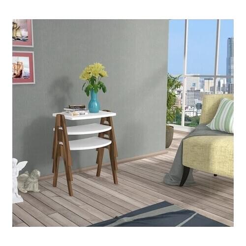 Zigon Coffee Table & Medium Stand-White