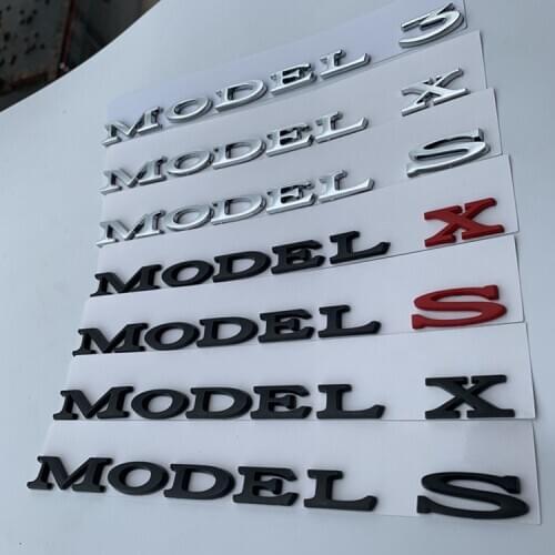 10pc New Styling MODEL 3 S X Car Emblem Badge Sticker Auto Decoration Rear Boot Trunk Silver Black For Tesla Model P100D SPACEX