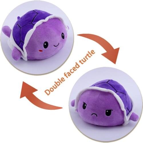 15/20/25cm Cute Reversible Tortoise Plush Doll Stuffed Flip Turtle Toy Baby Gift Tortoise Plush Toys for Interactive